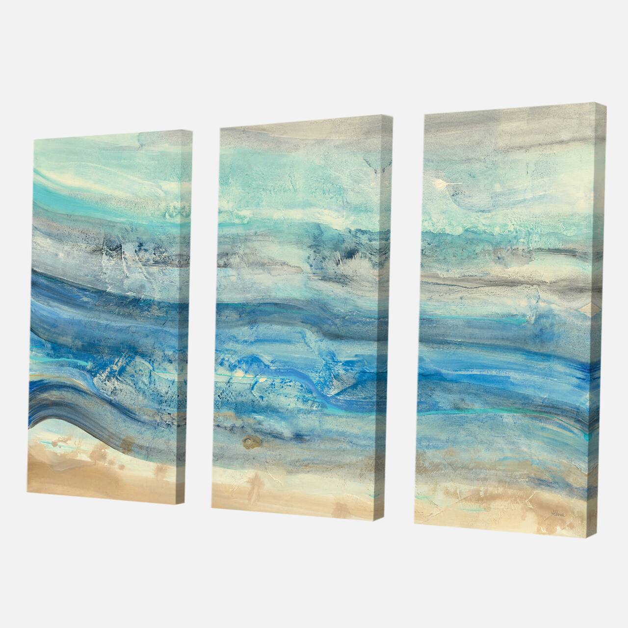 Designart - Ocean Mineral Waves - Beach Canvas Art